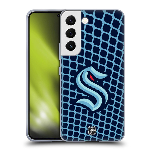 NHL Seattle Kraken Net Pattern Soft Gel Case for Samsung Galaxy S22 5G