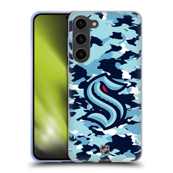 NHL Seattle Kraken Camouflage Soft Gel Case for Samsung Galaxy S23+ 5G