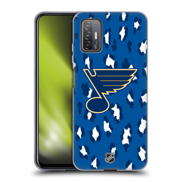NHL St Louis Blues Leopard Pattern Soft Gel Case for HTC Desire 21 Pro 5G