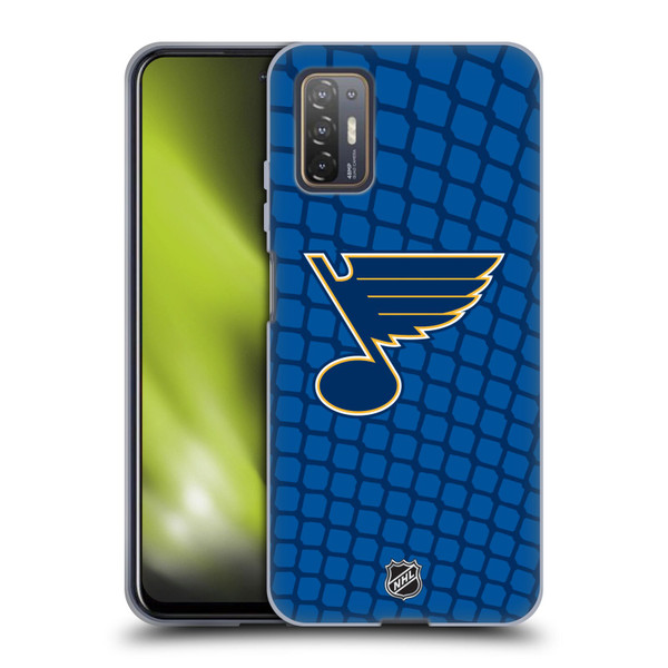 NHL St Louis Blues Net Pattern Soft Gel Case for HTC Desire 21 Pro 5G