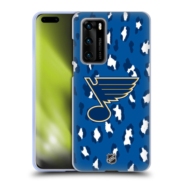 NHL St Louis Blues Leopard Pattern Soft Gel Case for Huawei P40 5G