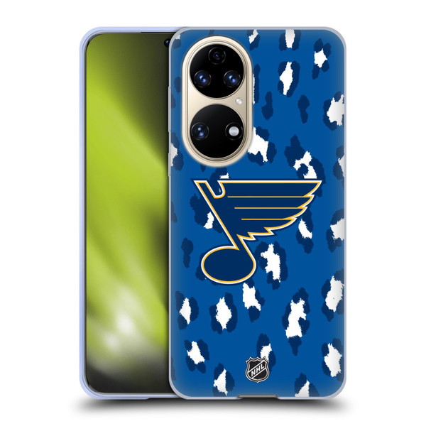NHL St Louis Blues Leopard Pattern Soft Gel Case for Huawei P50