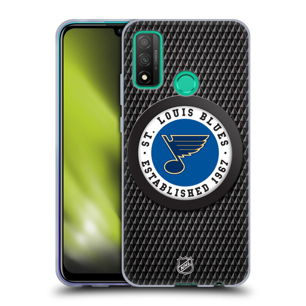 NHL St Louis Blues Puck Texture Soft Gel Case for Huawei P Smart (2020)