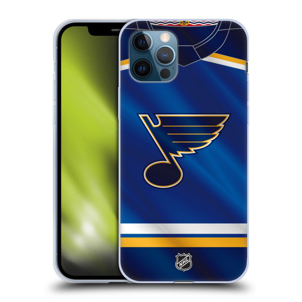 NHL St Louis Blues Jersey Soft Gel Case for Apple iPhone 12 / iPhone 12 Pro