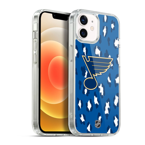 NHL St Louis Blues Leopard Pattern Soft Gel Case for Apple iPhone 12 / iPhone 12 Pro & MagSafe