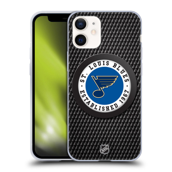 NHL St Louis Blues Puck Texture Soft Gel Case for Apple iPhone 12 Mini & MagSafe