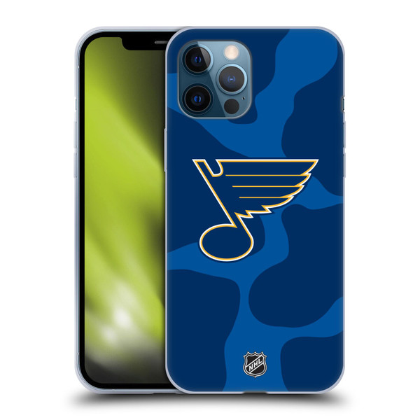 NHL St Louis Blues Cow Pattern Soft Gel Case for Apple iPhone 12 Pro Max & MagSafe