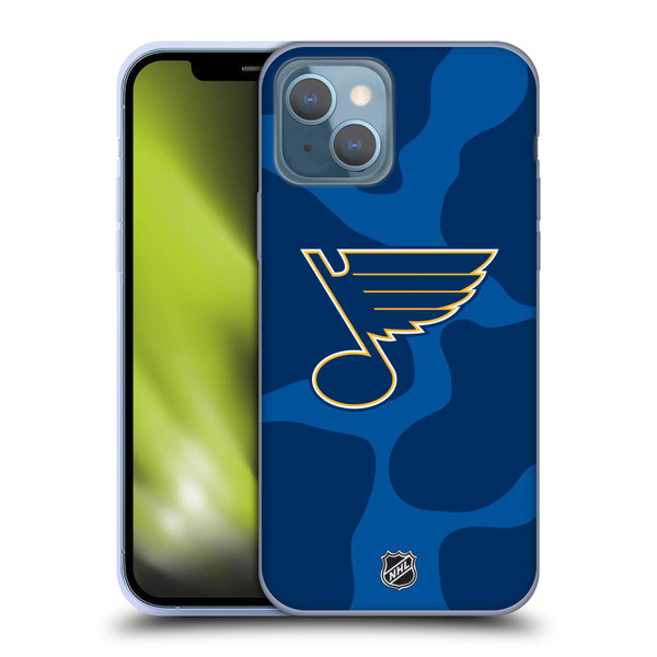 NHL St Louis Blues Cow Pattern Soft Gel Case for Apple iPhone 13