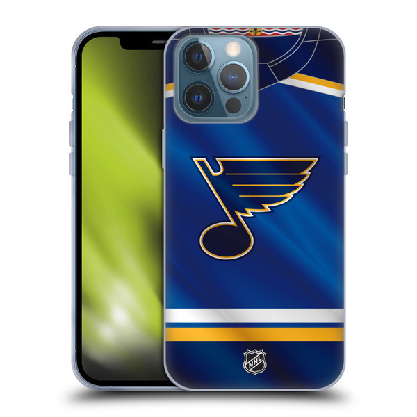 NHL St Louis Blues Jersey Soft Gel Case for Apple iPhone 13 Pro Max & MagSafe