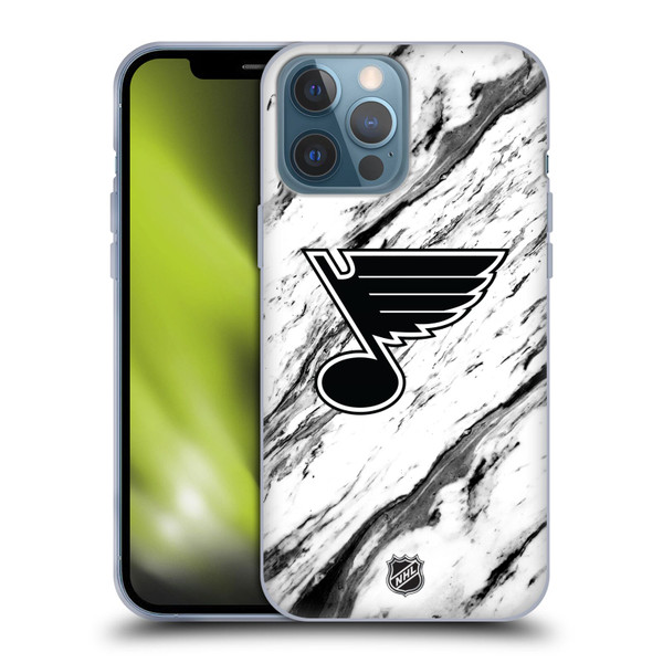 NHL St Louis Blues Marble Soft Gel Case for Apple iPhone 13 Pro Max
