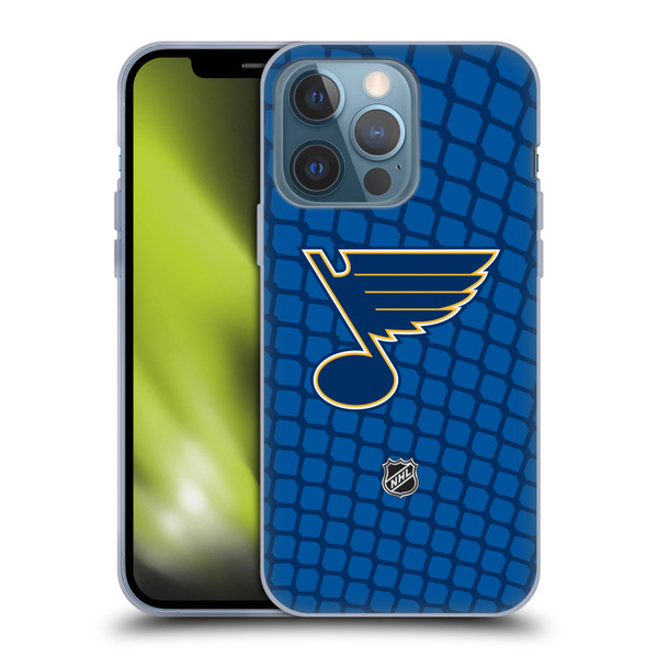 NHL St Louis Blues Net Pattern Soft Gel Case for Apple iPhone 13 Pro