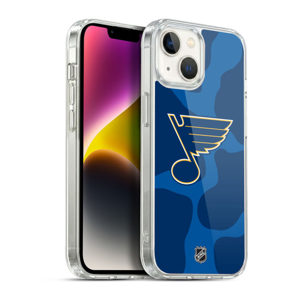 NHL St Louis Blues Cow Pattern Soft Gel Case for Apple iPhone 14