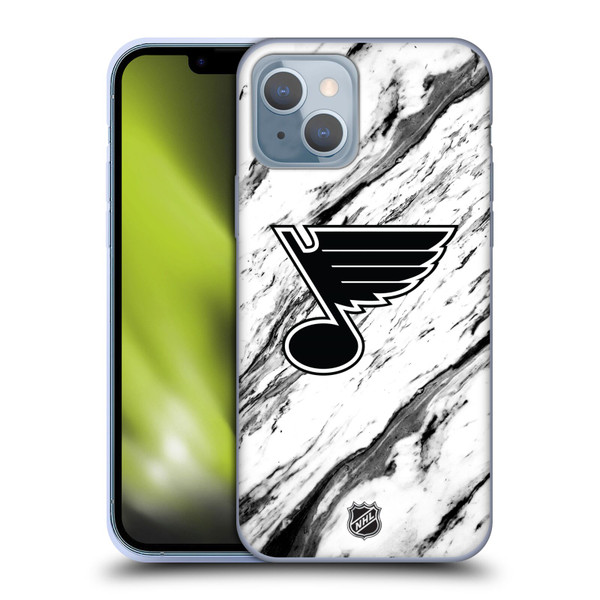 NHL St Louis Blues Marble Soft Gel Case for Apple iPhone 14