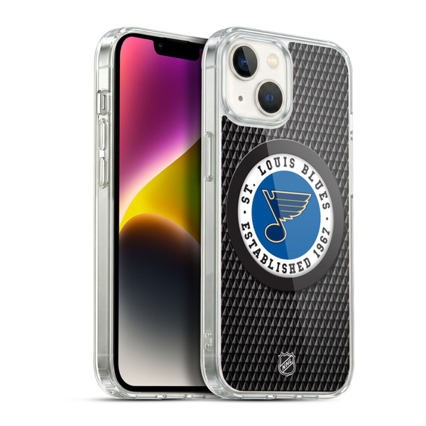 NHL St Louis Blues Puck Texture Soft Gel Case for Apple iPhone 14