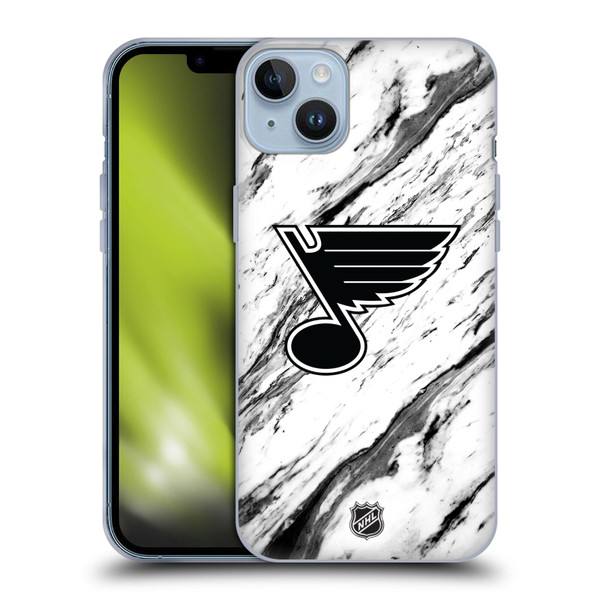 NHL St Louis Blues Marble Soft Gel Case for Apple iPhone 14 Plus & MagSafe