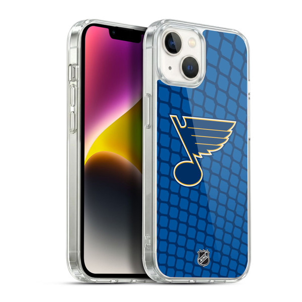 NHL St Louis Blues Net Pattern Soft Gel Case for Apple iPhone 14 Plus & MagSafe