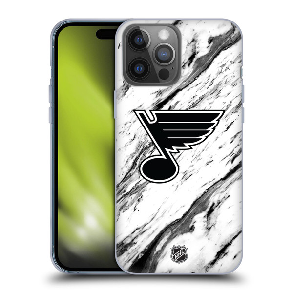 NHL St Louis Blues Marble Soft Gel Case for Apple iPhone 14 Pro Max & MagSafe