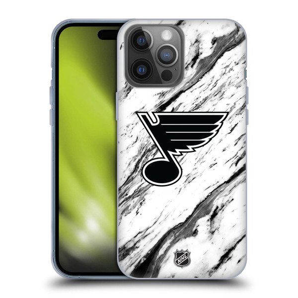 NHL St Louis Blues Marble Soft Gel Case for Apple iPhone 14 Pro Max