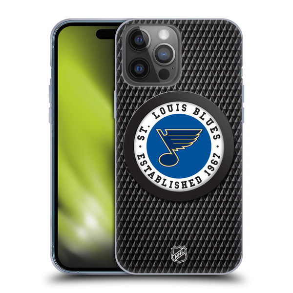 NHL St Louis Blues Puck Texture Soft Gel Case for Apple iPhone 14 Pro Max & MagSafe