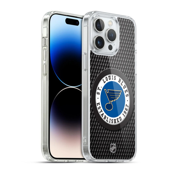 NHL St Louis Blues Puck Texture Soft Gel Case for Apple iPhone 14 Pro Max & MagSafe