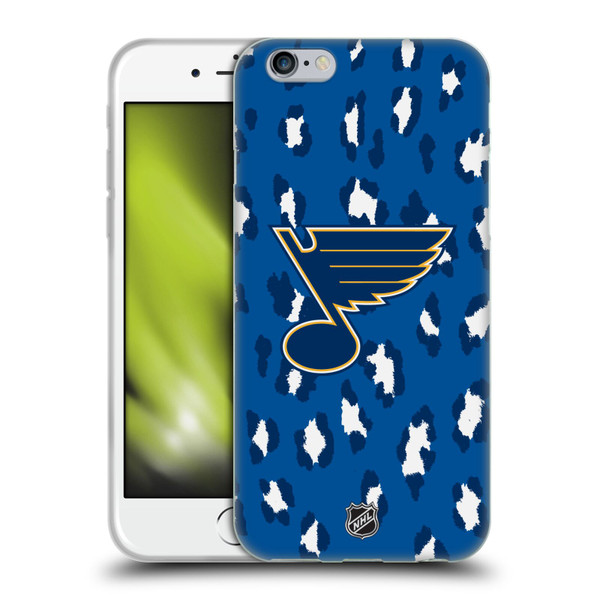 NHL St Louis Blues Leopard Patten Soft Gel Case for Apple iPhone 6 / iPhone 6s