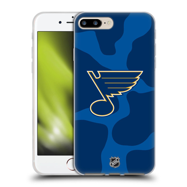 NHL St Louis Blues Cow Pattern Soft Gel Case for Apple iPhone 7 Plus / iPhone 8 Plus & MagSafe