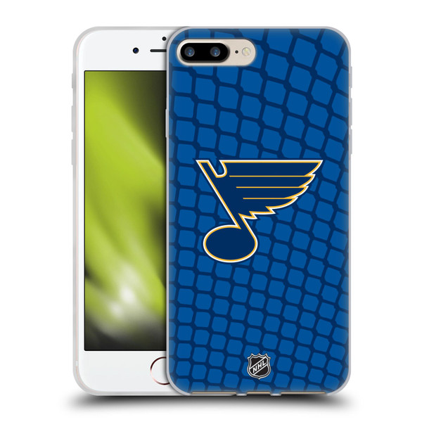 NHL St Louis Blues Net Pattern Soft Gel Case for Apple iPhone 7 Plus / iPhone 8 Plus & MagSafe