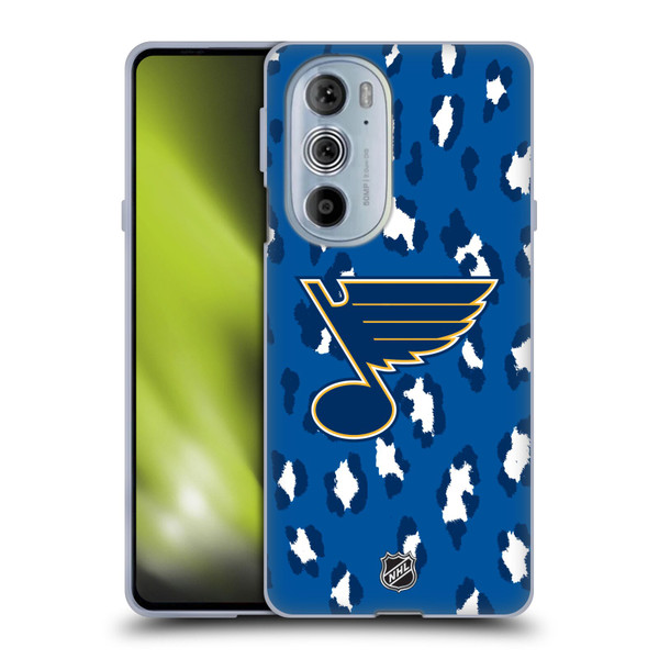NHL St Louis Blues Leopard Pattern Soft Gel Case for Motorola Edge X30