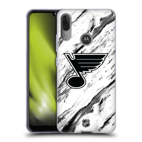 NHL St Louis Blues Marble Soft Gel Case for Motorola Moto E6 Plus