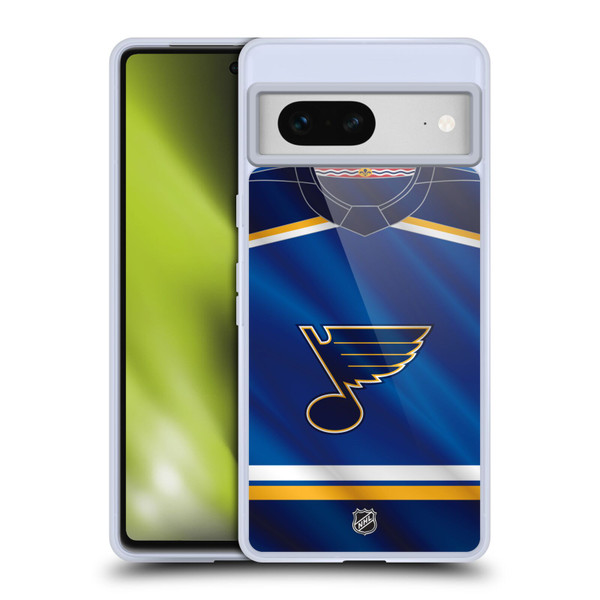 NHL St Louis Blues Jersey Soft Gel Case for Google Pixel 7