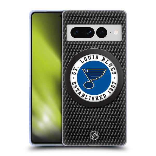 NHL St Louis Blues Puck Texture Soft Gel Case for Google Pixel 7 Pro