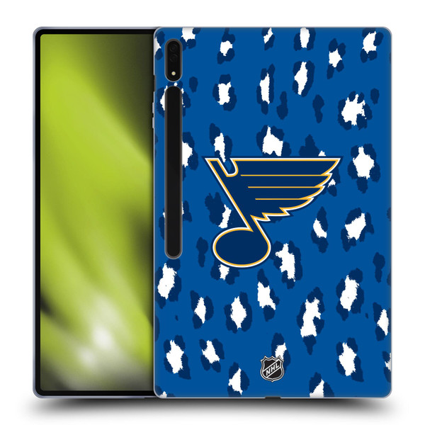 NHL St Louis Blues Leopard Patten Soft Gel Case for Samsung Galaxy Tab S8 Ultra