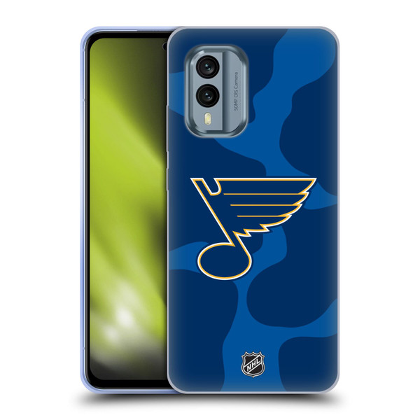 NHL St Louis Blues Cow Pattern Soft Gel Case for Nokia X30
