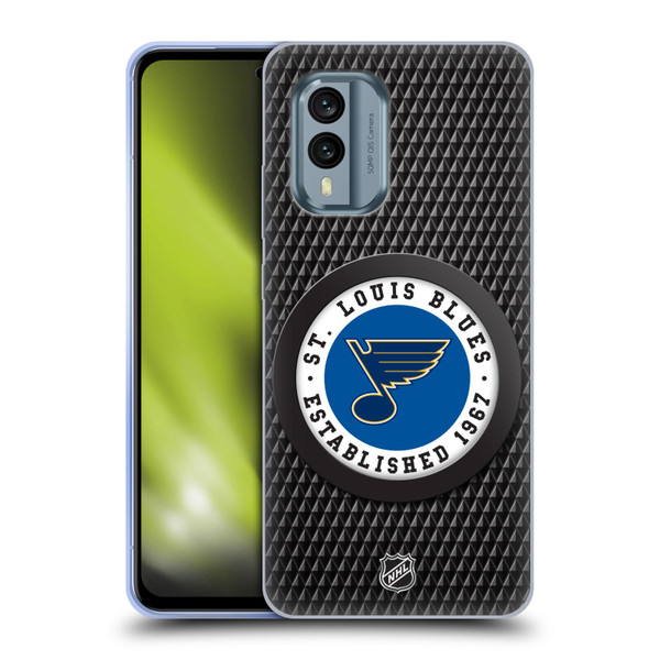 NHL St Louis Blues Puck Texture Soft Gel Case for Nokia X30