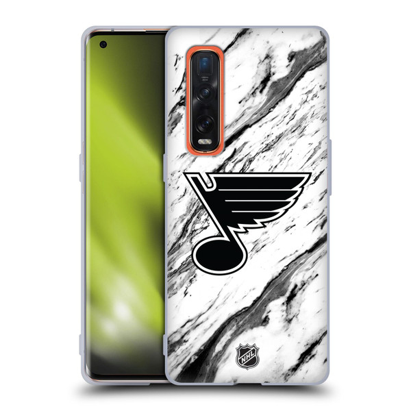 NHL St Louis Blues Marble Soft Gel Case for OPPO Find X2 Pro 5G