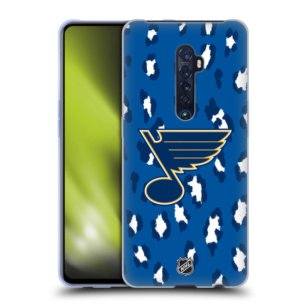 NHL St Louis Blues Leopard Pattern Soft Gel Case for OPPO Reno 2