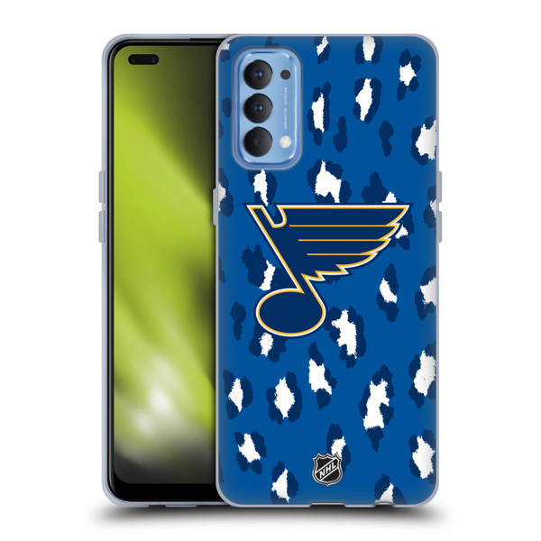 NHL St Louis Blues Leopard Pattern Soft Gel Case for OPPO Reno 4 5G