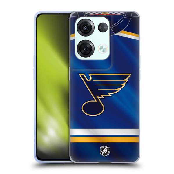 NHL St Louis Blues Jersey Soft Gel Case for OPPO Reno8 Pro