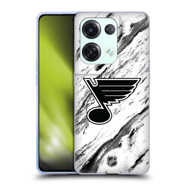 NHL St Louis Blues Marble Soft Gel Case for OPPO Reno8 Pro