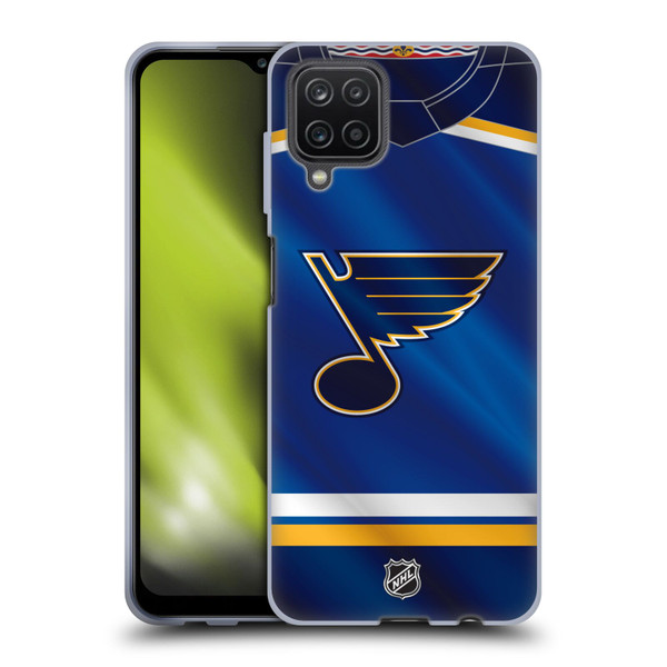NHL St Louis Blues Jersey Soft Gel Case for Samsung Galaxy A12 (2020)