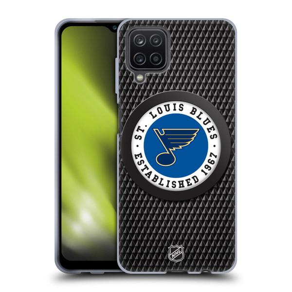 NHL St Louis Blues Puck Texture Soft Gel Case for Samsung Galaxy A12 (2020)