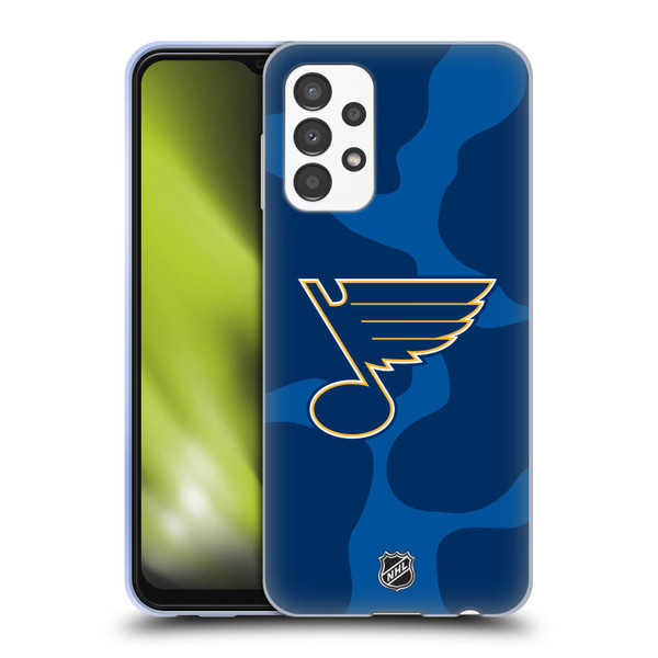 NHL St Louis Blues Cow Pattern Soft Gel Case for Samsung Galaxy A13 (2022)