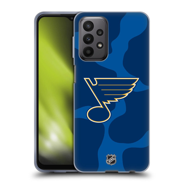 NHL St Louis Blues Cow Pattern Soft Gel Case for Samsung Galaxy A23 / 5G (2022)