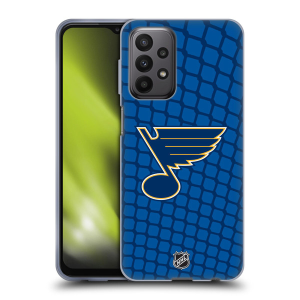 NHL St Louis Blues Net Pattern Soft Gel Case for Samsung Galaxy A23 / 5G (2022)