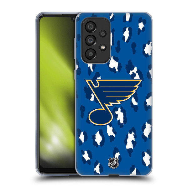 NHL St Louis Blues Leopard Pattern Soft Gel Case for Samsung Galaxy A33 5G (2022)