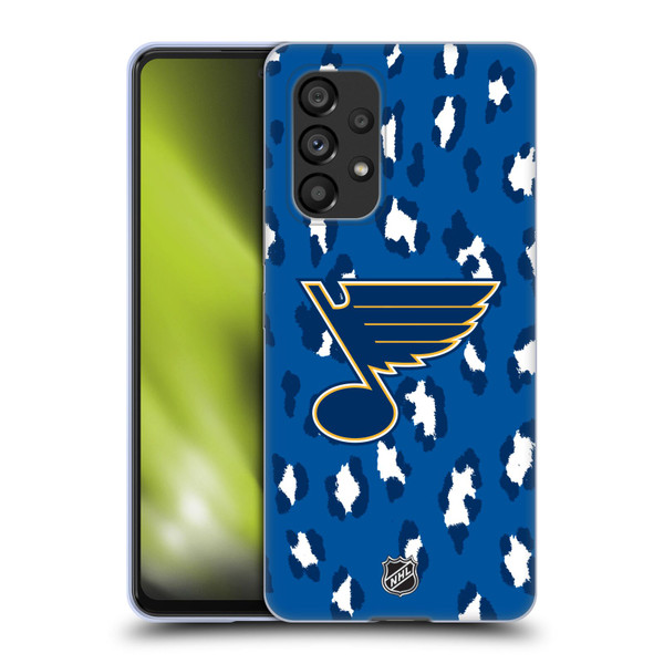 NHL St Louis Blues Leopard Pattern Soft Gel Case for Samsung Galaxy A53 5G (2022)