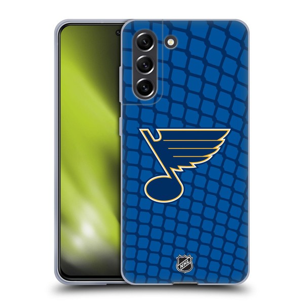 NHL St Louis Blues Net Pattern Soft Gel Case for Samsung Galaxy S21 FE 5G