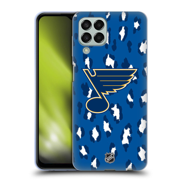 NHL St Louis Blues Leopard Pattern Soft Gel Case for Samsung Galaxy M33 (2022)