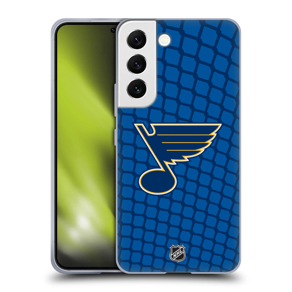 NHL St Louis Blues Net Pattern Soft Gel Case for Samsung Galaxy S22 5G & MagSafe