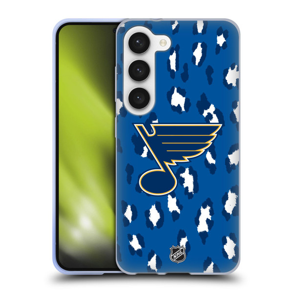 NHL St Louis Blues Leopard Patten Soft Gel Case for Samsung Galaxy S23 5G